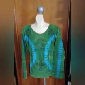 Nepal Tie Dye Boho Shirt 44" Chest